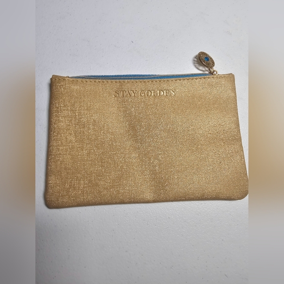 Gold makeup pouch case purse stay golden Ipsy positive Affirmations luxury - Picture 2 of 7
